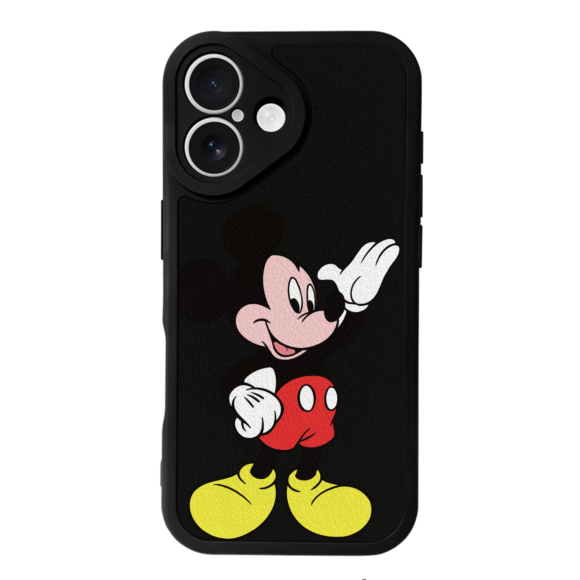 （画像用） ミッキーマウス Mickey Mouse 【iPhone 16シリーズ対応】シリコンスマホケース（レザー調） 材質：シリコン